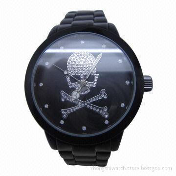 Skull Face Metal Watch with Alloy Case and Band, Japanese Quartz Movement, Various Designs Welcomed